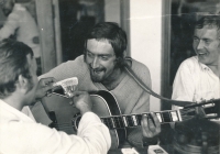 Zdeněk Bartl (centre) at the Vranov event (held in the last week of July), 1975