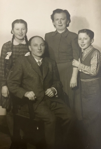 With my parents and my sister
