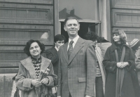 Ivan Medek with his first wife Ljuba, standing first from the left. In the background is their son Jan, witness´s first husband, January 14, 1978