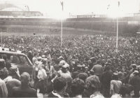 Concert of Youth and Peace in Brno at the Velodrom, 19 May 1977, performers:  SBB (PL), M.Efekt (CZ), Olympic (CZ), Katapult (CZ), E.T.C. (CZ), Budka Suflera (PL), Corvina (HU)