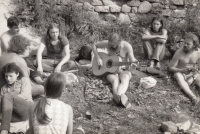 Lukov, underground festival, witness in top part, 2nd from the left