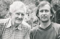 Jana Krausová's father Jan Zlatohlávek with his son Martin, 1989