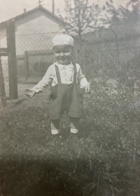 In front of the family house in Stará Libeň
