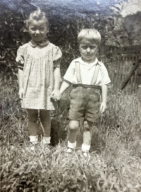 With sister Jiřina
