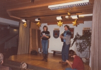 First wife Taťána with Richard Pogoda's brother, event for Czech emigrants in Germany, Christmas 1986