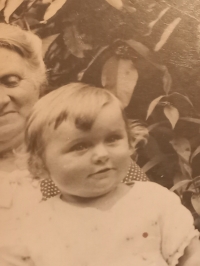 Věra Chudobová at the age of one (1936)