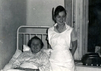 Věra Kopejsková as a nurse in a children's hospital