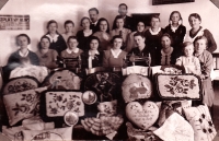 Embroidery course, 1930s, mother fourth from the left in the front row