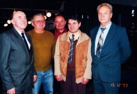 Oldřich Loveček at a pensioners' meeting, 1999