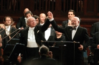 Lukáš Matoušek with Russian conductor Gennadiy Nikolayevich Rozhdestvensky, Prague Spring Festival, 2007