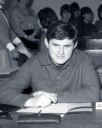 Jan Rydl in his first year at the Secondary General Education School in Chrudim, 1964
