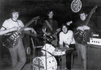 The Flowers in 1971, (first from right) Jan Rydl, Pavel Sůra, Emil Pospíšil and Jiří Černý