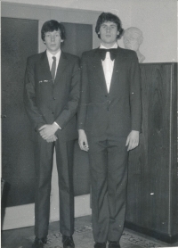 Sons of Hana Cuřínová at the graduation ball in 1982