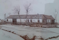 Tomášek farmhouse in Hluboká u Borovan, original state, 1950s