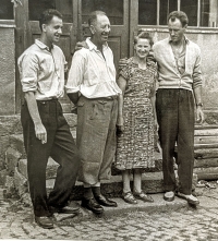 The Bruner family, from left: father, grandfather, grandmother and uncle of Petr Bruner, circa 1958