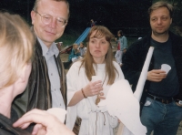 Libuše Vrtišková Hájková during the play Step by Step by Step with the Sklep Theatre in 1996