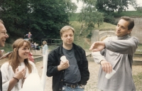 Libuše Vrtišková Hájková during the play Step by Step by Step with the Sklep Theatre in 1996