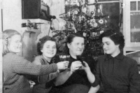 Witness's grandmother Marie Jelínková with daughters Stanislava, Jarmila and Marie, Christmas 1955