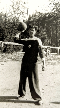 Peter Bruner's father during his studies at the gymnasium, 1949
