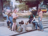 At a Jethro Tull concert in Budapest, Jan Tomeš in the foreground, 1988