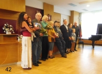 Jan Břinek (third left) receiving the Prague 14 Municipality Award, 2021