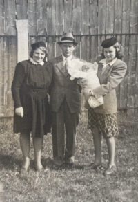 From left: Sylva's grandmother Františka Trnková, Sylva's grandfather Josef Trnka and Sylva Trnková's mother with little Sylva