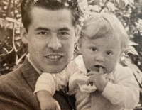 Jaromír Šofr with his father in 1940