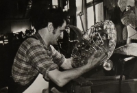 Sylva's husband Adolf Puchinger at work in Annín Glassworks in 1970