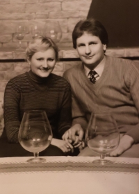 Antonín Křoustek with his future wife before the wedding