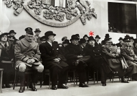 Father Ján Ursíny with Jan Masaryk at the liberation celebrations in Pilsen, 1946