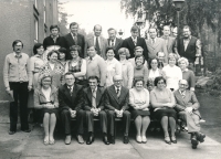 Marie Raisiglová (seated first from left) as director of the political school of the Czechoslovak People's Party, 1980