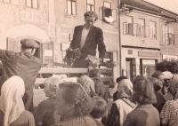 Father selling vegetable, 1950s
