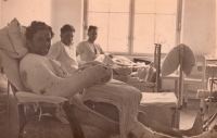In the front there is the father in the hospital in Košumberk, 1945