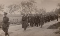 Funeral of nine fallen of the 4th Partisan Battalion of Gen. L. Svoboda, Luže May 1945