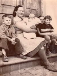 With mom, 1956
