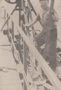 Husband Edwin Marks at work at the mine in 1958