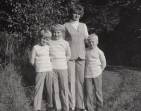 Brigitte Marksová with her sons on a trip in 1971