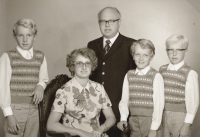 Brigitte Marksová with her husband and sons in 1974