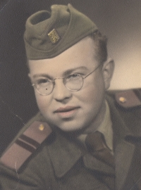Husband Edwin Marks at the military service in 1954
