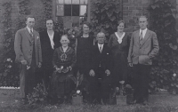 The Schmidt family - Dad's parents (seated), Dad and Mom on the left, Dad's sisters in the middle and brother Rudolf on the right