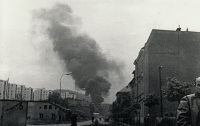 Protesters in Trutnov from afar in August 1968