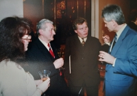 Miloslav Douša at the acceptance of the emblem and flag of the Nučice municipality, 1993