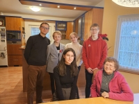 Marie Hnatyšanová with the student team during the recording for the project Stories of Our Neighbours, 2024