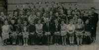 Jiří Růžička with his class at primary school