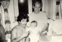 Alexander Papageorgiou with his father and son Janis