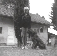 Alois Křišťan at a cottage in Milotičky