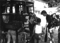 Alois Křišťan as a leader of a tourist or Salesian event group