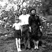 Alois Křišťan with his parents and sister (ca 1968)