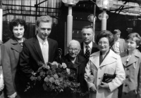 Alois Křišťan after graduation, with his grandmother, uncle, aunts and mother (first from the right)
