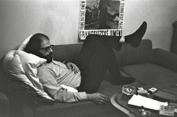 Allen Ginsberg in Prague photographed by Jiří Stivín, 1965